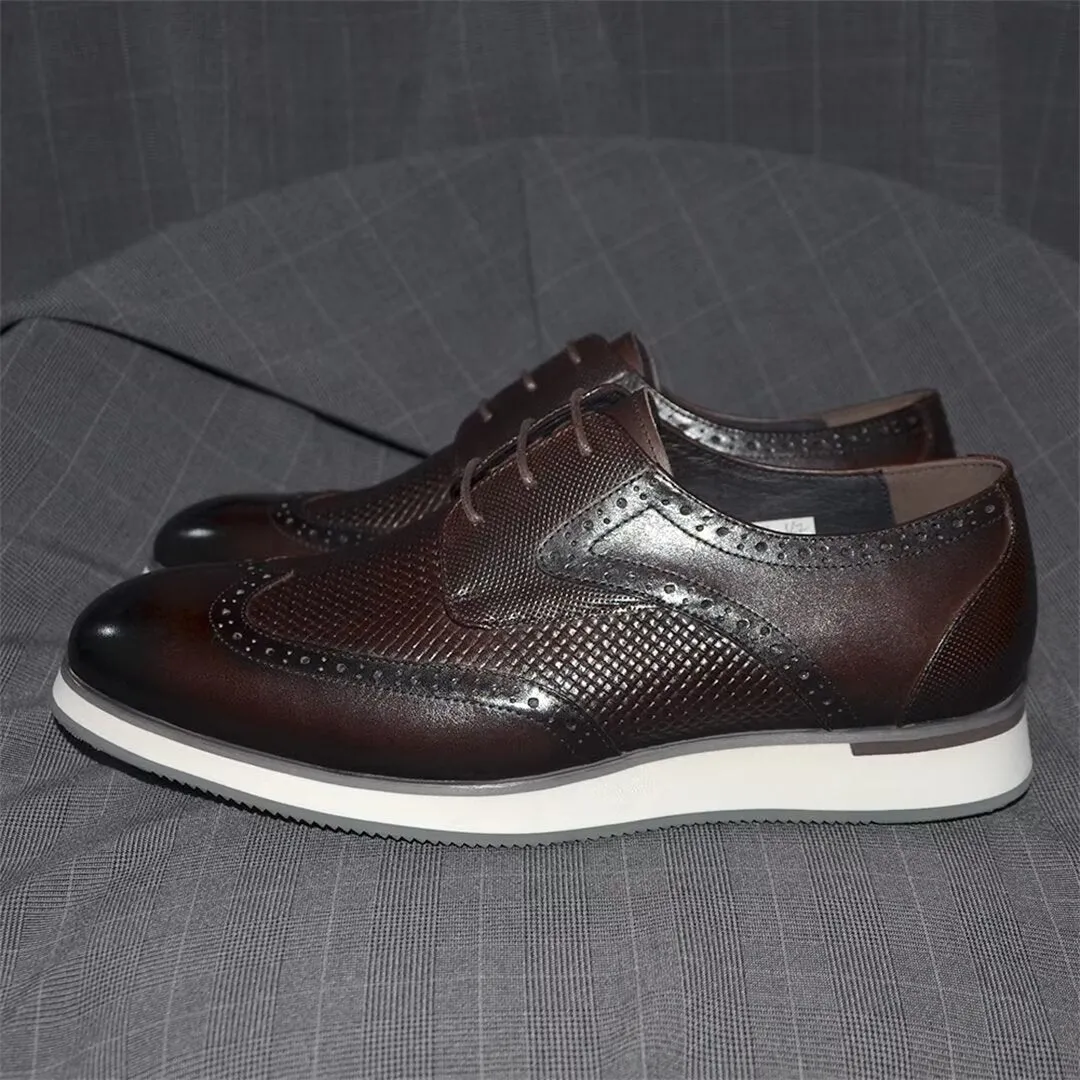 Veltique Croc-Textured Lace Brogues