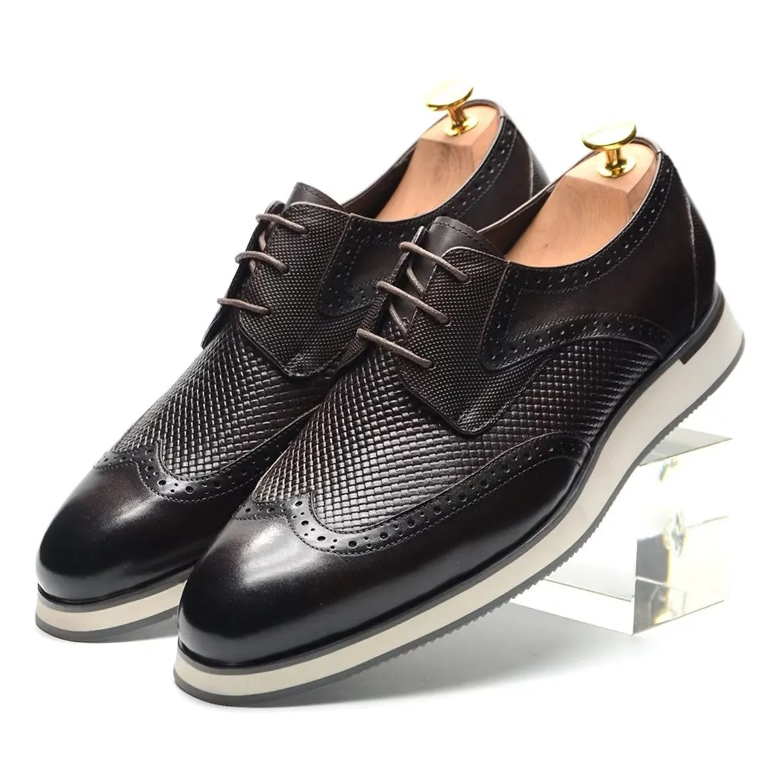 Veltique Croc-Textured Lace Brogues