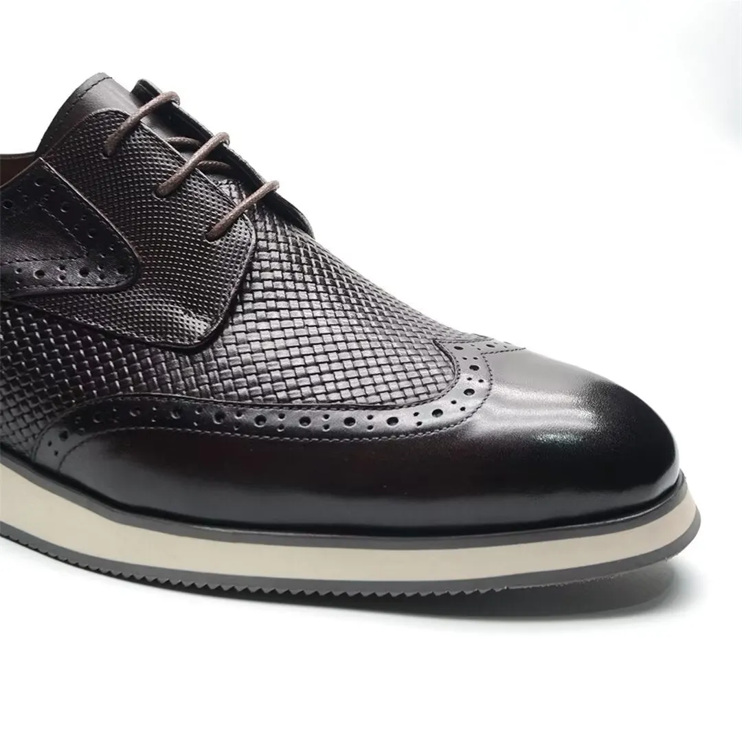 Veltique Croc-Textured Lace Brogues