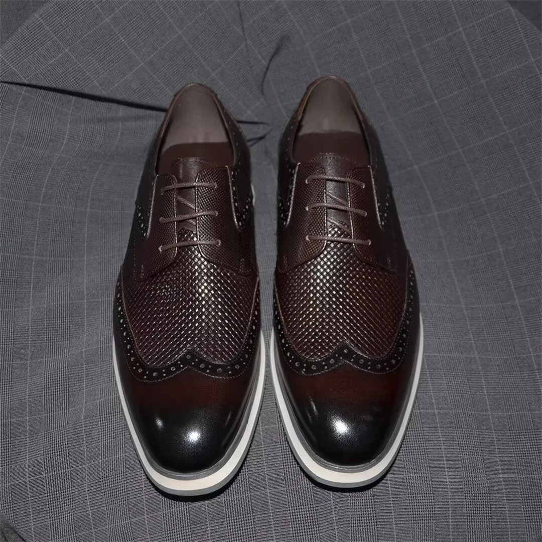 Veltique Croc-Textured Lace Brogues
