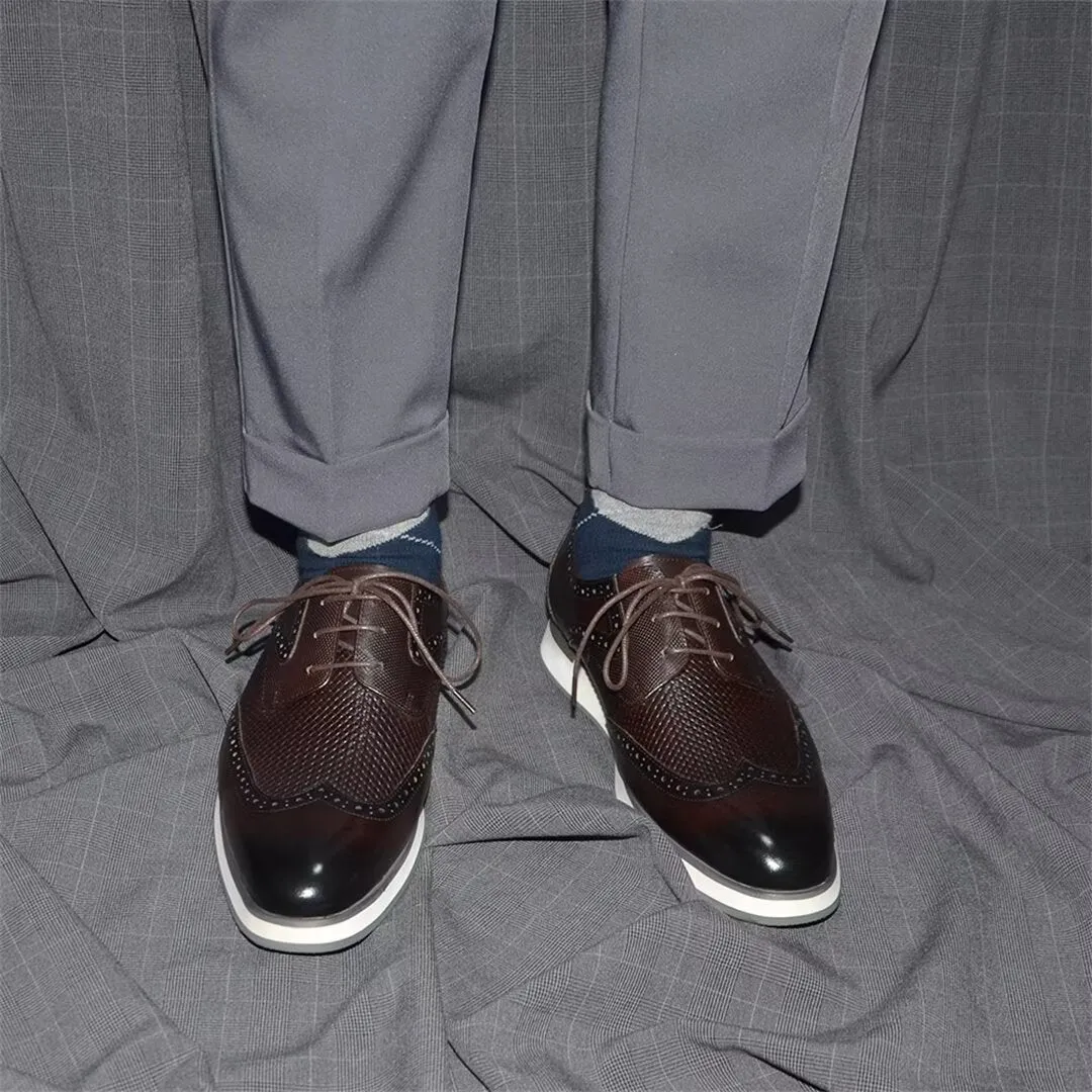 Veltique Croc-Textured Lace Brogues