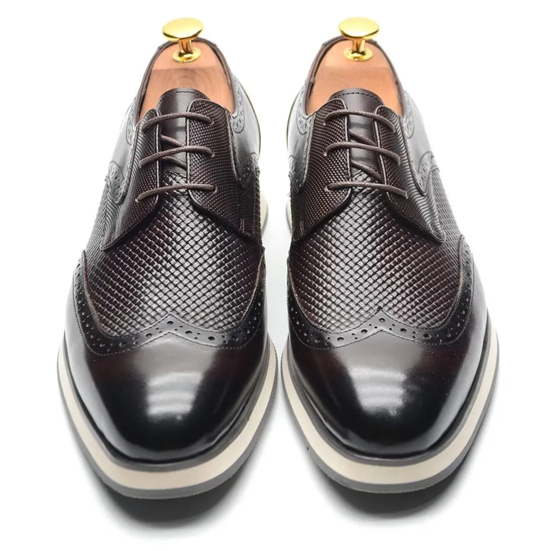 Veltique Croc-Textured Lace Brogues