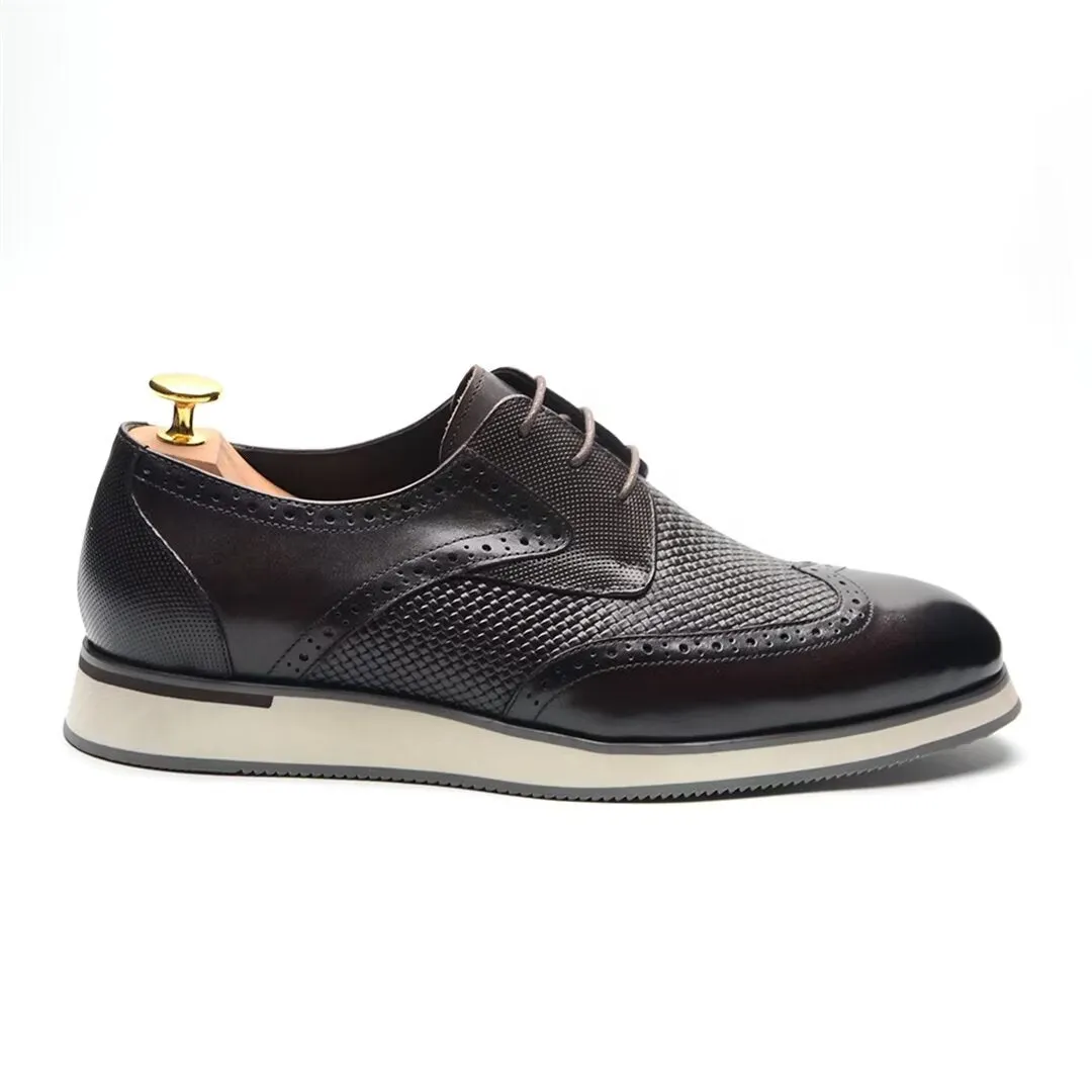 Veltique Croc-Textured Lace Brogues