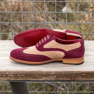 Women's Suede Brogues in Strawberry and Custard Colourway