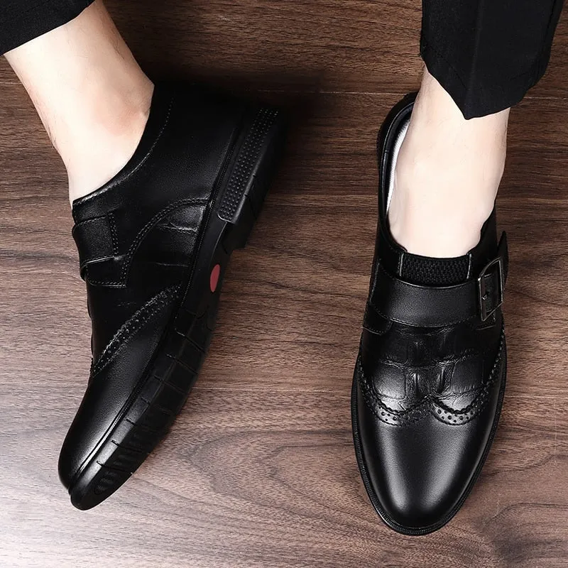 xiangtuibao Men's Genuine Leather Shoes Business Casual Shoes Men Brogues quality business England Style Handmade oxford shoes