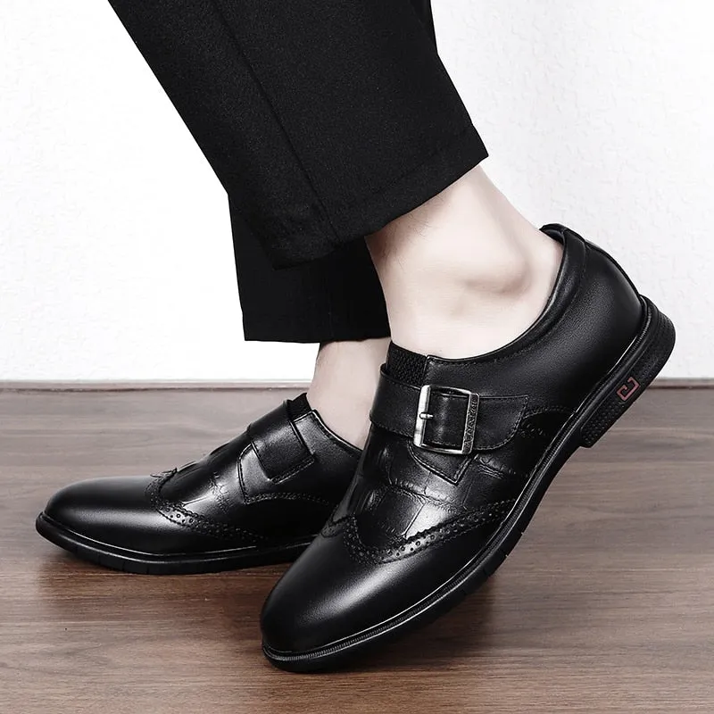xiangtuibao Men's Genuine Leather Shoes Business Casual Shoes Men Brogues quality business England Style Handmade oxford shoes